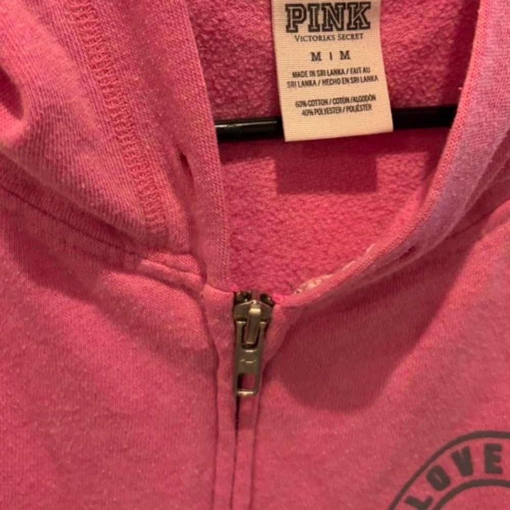 Pink Victoria's Secret zip‎ up hoodie - size M #loungewear - Picture 3 of 3
